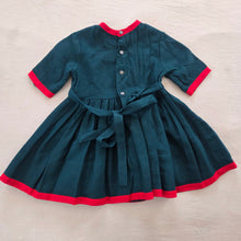 Load image into Gallery viewer, Vintage Cherry Green Full Circle Dress 2t
