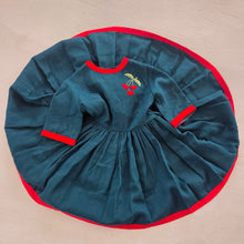 Load image into Gallery viewer, Vintage Cherry Green Full Circle Dress 2t

