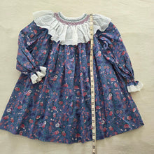 Load image into Gallery viewer, Vintage Smocked Neck Floral Long Sleeve Dress 5t
