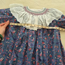 Load image into Gallery viewer, Vintage Smocked Neck Floral Long Sleeve Dress 5t
