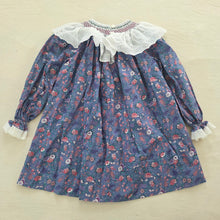 Load image into Gallery viewer, Vintage Smocked Neck Floral Long Sleeve Dress 5t

