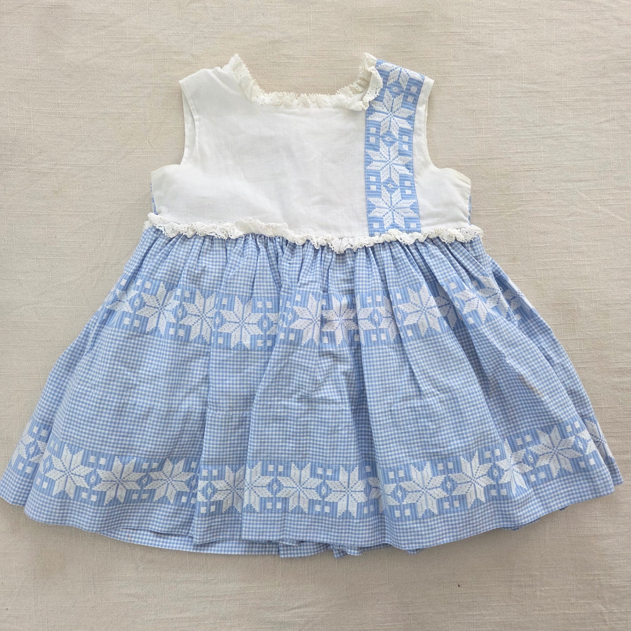 Vintage Geometric Sleeveless Dress 18 months  Nostalgic Baby Vintage