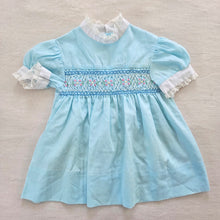 Load image into Gallery viewer, Vintage Smocked Blue Dress 6-12 months
