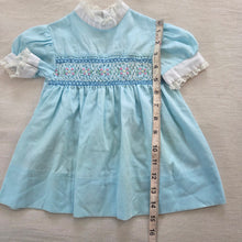 Load image into Gallery viewer, Vintage Smocked Blue Dress 6-12 months
