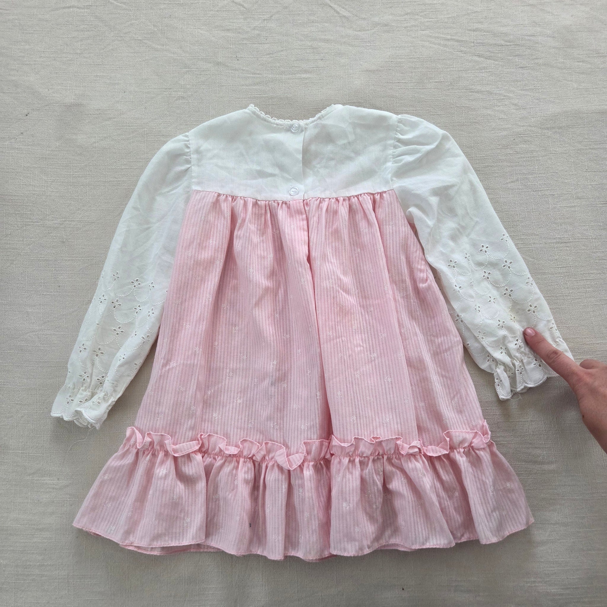 chinese dress ladies Vintage Pink Eyelet Dress 3t – Nostalgic Baby Vintage