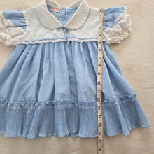 Load image into Gallery viewer, Vintage Blue Gingham Flowy Top 4t/5t
