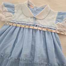 Load image into Gallery viewer, Vintage Blue Gingham Flowy Top 4t/5t
