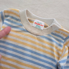 Load image into Gallery viewer, Vintage Healthtex Yellow/Blue Striped Long Sleeve 9 months
