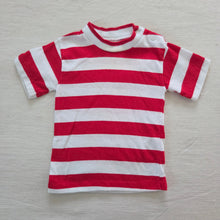 Load image into Gallery viewer, Vintage Red + White Striped Tee 12 months
