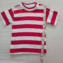 Load image into Gallery viewer, Vintage Red + White Striped Tee 12 months

