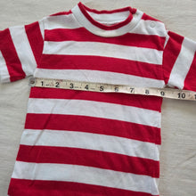 Load image into Gallery viewer, Vintage Red + White Striped Tee 12 months
