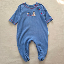 Load image into Gallery viewer, Vintage Baseball Bear Footed Bodysuit 6 months
