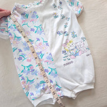 Load image into Gallery viewer, Vintage Floral Girl + Kitty Romper 18 months
