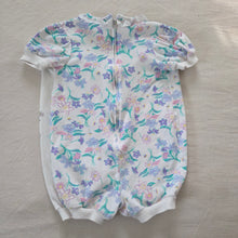 Load image into Gallery viewer, Vintage Floral Girl + Kitty Romper 18 months
