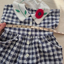 Load image into Gallery viewer, Vintage Gingham Flower Pantsuit 18 months
