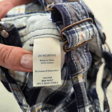 Load image into Gallery viewer, Older Oshkosh Plaid Shortalls 24 months
