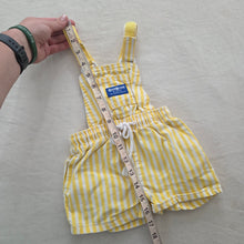 Load image into Gallery viewer, Vintage Oshkosh Yellow Striped Shortalls 12-18 months
