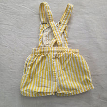 Load image into Gallery viewer, Vintage Oshkosh Yellow Striped Shortalls 12-18 months
