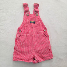 Load image into Gallery viewer, Vintage Oshkosh Red Engineer Striped Shortalls 3t
