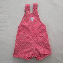 Load image into Gallery viewer, Vintage Oshkosh Red Engineer Striped Shortalls 3t
