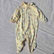 Load image into Gallery viewer, 90s Vintage Turtles + Fish Yellow PJs 3 months
