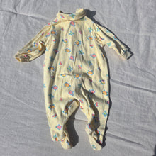 Load image into Gallery viewer, 90s Vintage Turtles + Fish Yellow PJs 3 months
