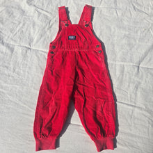 Load image into Gallery viewer, 90s Vintage Oshkosh Red Cord Jogger Overalls 3t/4t
