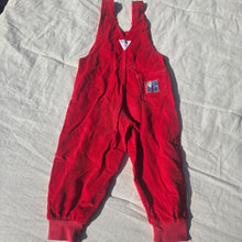 Load image into Gallery viewer, 90s Vintage Oshkosh Red Cord Jogger Overalls 3t/4t
