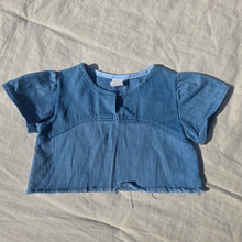 Load image into Gallery viewer, 90s Vintage Denim Cropped Shirt 3t/4t
