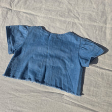 Load image into Gallery viewer, 90s Vintage Denim Cropped Shirt 3t/4t
