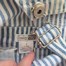 Load image into Gallery viewer, 90s Vintage Gap Striped Denim Shortalls 3-6 months
