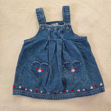 Load image into Gallery viewer, Y2k Vintage Embroidered Denim Dress 6 months
