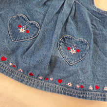 Load image into Gallery viewer, Y2k Vintage Embroidered Denim Dress 6 months
