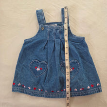 Load image into Gallery viewer, Y2k Vintage Embroidered Denim Dress 6 months
