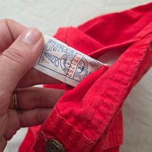 Load image into Gallery viewer, 70s Vintage Oshkosh Red Shortalls 6-9 months
