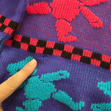 Load image into Gallery viewer, 80s/90s Vintage Colorful Bear Knit Sweater 4t *flaw
