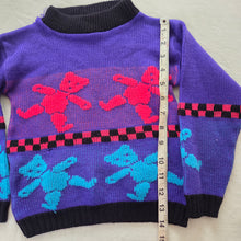 Load image into Gallery viewer, 80s/90s Vintage Colorful Bear Knit Sweater 4t *flaw
