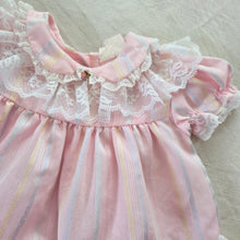 Load image into Gallery viewer, 80s Vintage Pink Striped Dress 6-12 months
