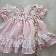Load image into Gallery viewer, 80s Vintage Pink Striped Dress 6-12 months

