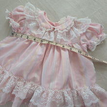 Load image into Gallery viewer, 80s Vintage Pink Striped Dress 6-12 months
