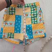 Load image into Gallery viewer, 70s Vintage Floral Patchwork Shorts kids 7/8
