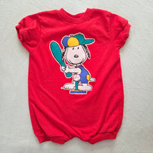 Load image into Gallery viewer, 90s Vintage Snoopy Baseball Romper 18 months
