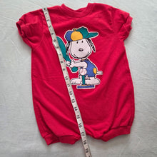 Load image into Gallery viewer, 90s Vintage Snoopy Baseball Romper 18 months
