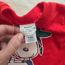 Load image into Gallery viewer, 90s Vintage Snoopy Baseball Romper 18 months
