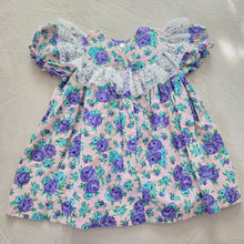 Load image into Gallery viewer, 90s Vintage Purple Floral Cotton Dress 2t
