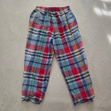 Load image into Gallery viewer, 80s/90s Vintage Colorful Plaid Pants 3t
