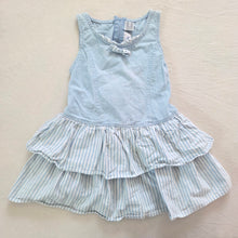 Load image into Gallery viewer, 90s Vintage Ruffled Chambray Dress 4t/5t
