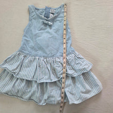 Load image into Gallery viewer, 90s Vintage Ruffled Chambray Dress 4t/5t
