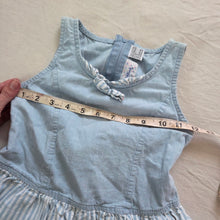 Load image into Gallery viewer, 90s Vintage Ruffled Chambray Dress 4t/5t
