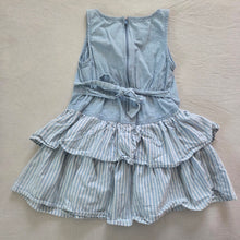 Load image into Gallery viewer, 90s Vintage Ruffled Chambray Dress 4t/5t
